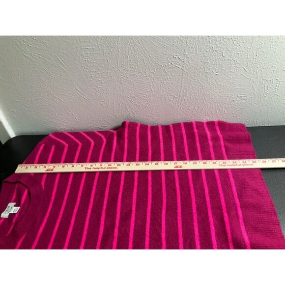 J. Crew Sweater Womens XXL Extra Soft Striped‎ Pink Magenta Wool Blend Crew Neck - Picture 12 of 13